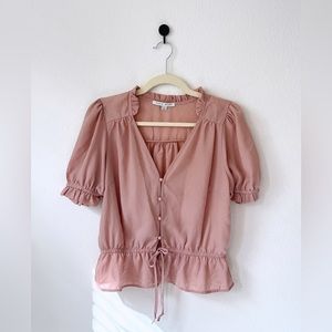 Very flattering pink blouse
